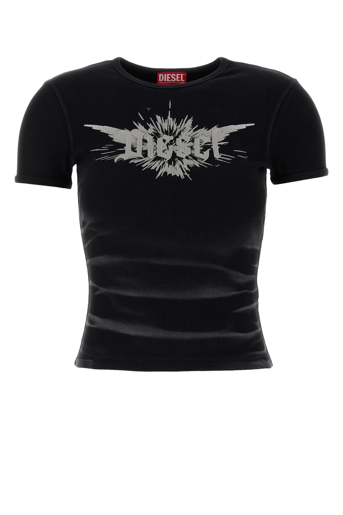 ブラック ストレッチ コットン Tシャツ