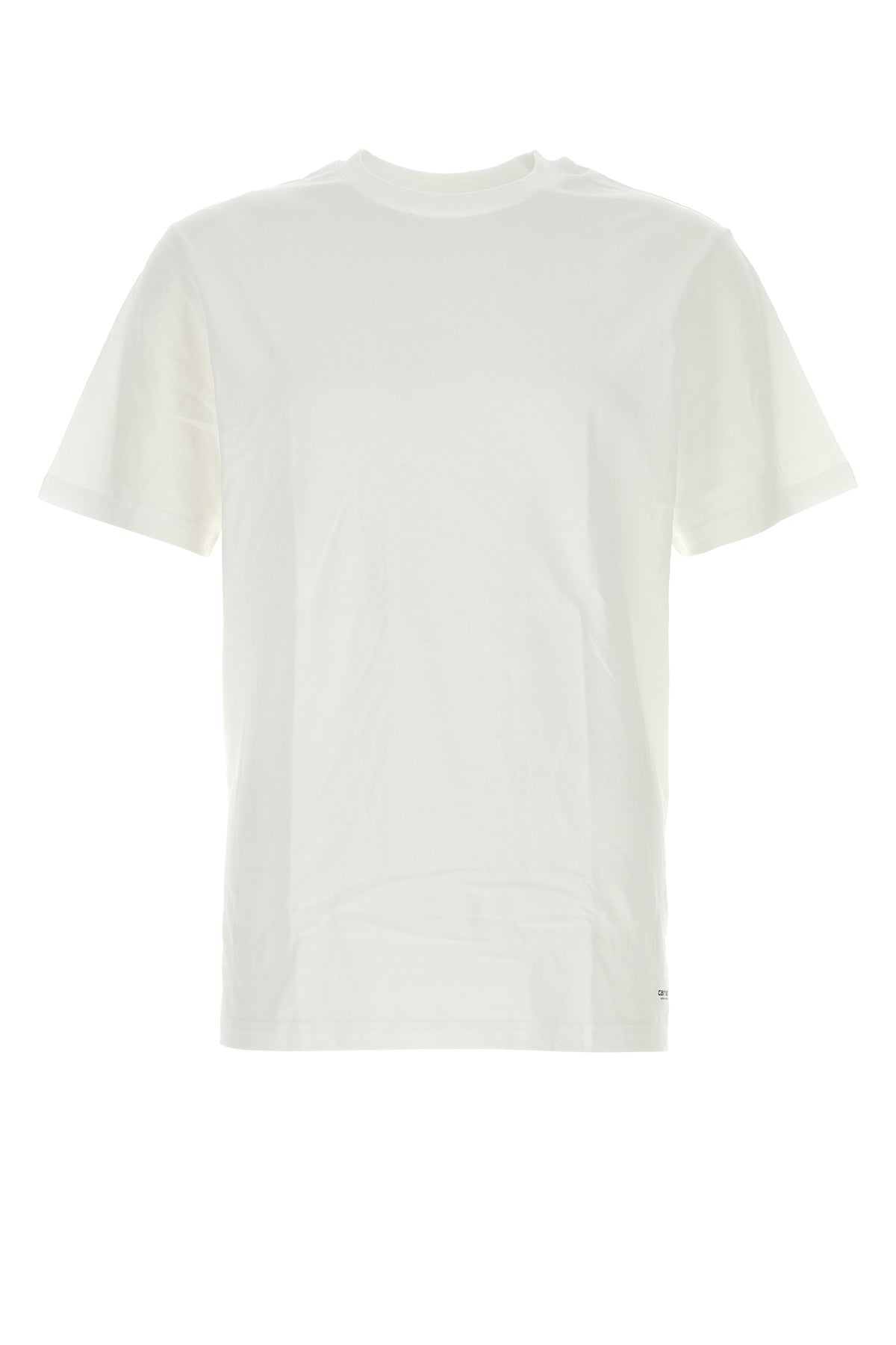 ホワイト コットン スタンダード クルー ネック Tシャツ