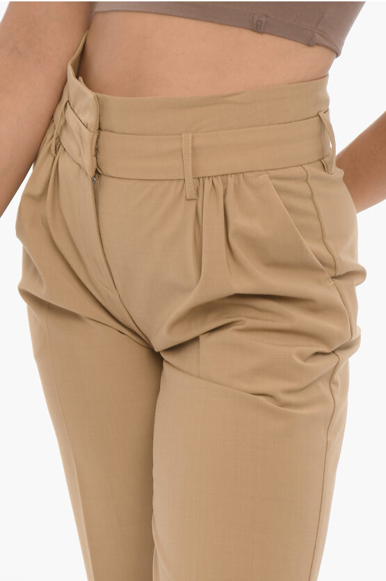 ウール ブレンド パンツ ウィズ ベルト ループ