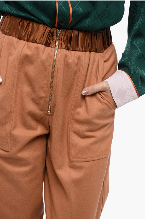 ウール ブレンド パンツ ウィズ エラスティック ウエストバンド