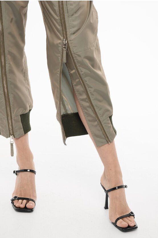 ストレート レッグ クロップド パンツ ウィズ ジップ ディテール
