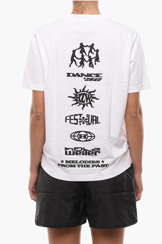 バック プリント クルーネック Tシャツ