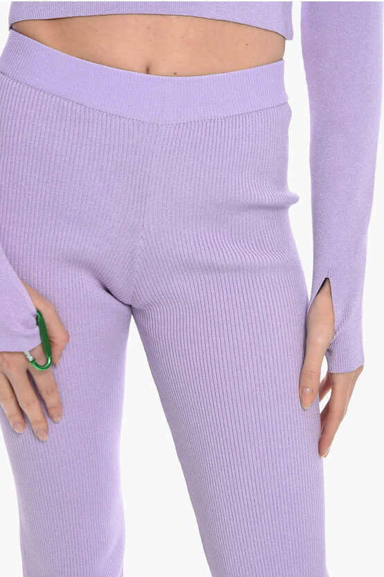 リブ フレアード パンツ