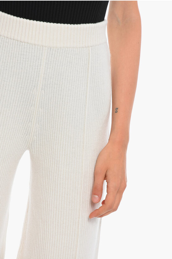 カシミアブレンド リブ パンツ