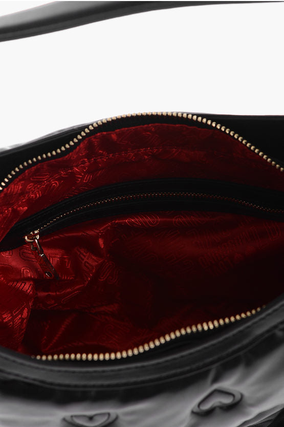 ラブ エンボス加工 ハーツ オール オーバー フェイク レザー HOBO バッグ