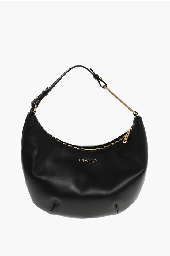 レザー HOBO バッグ ウィズ ジップ クロージャー