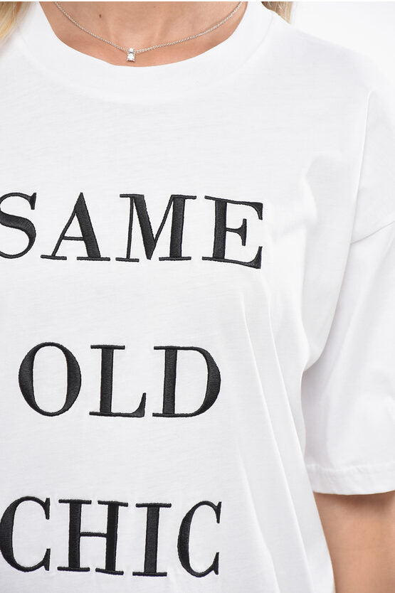 クチュール エンボス加工 エンブロイダリー ツートーン オーバーサイズ Tシャツ