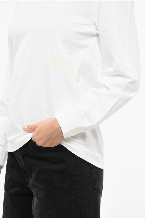 ソリッド カラー コットン クルーネック Tシャツ