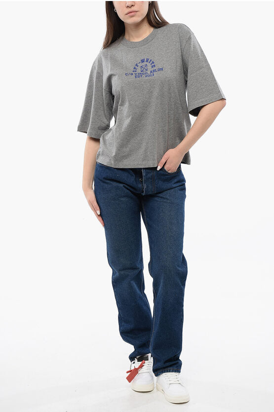 コットン クルーネック Tシャツ ウィズ プリント ロゴ
