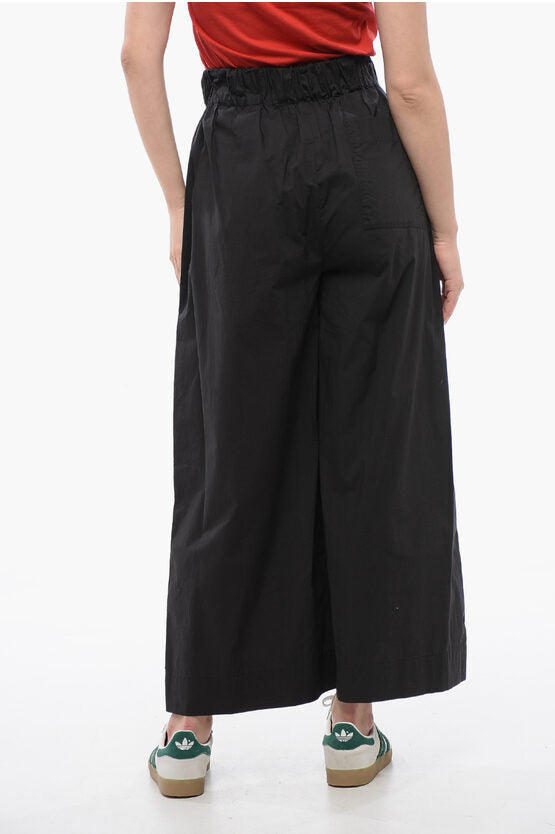 ポプリン コットン クロップド フィット パンツ