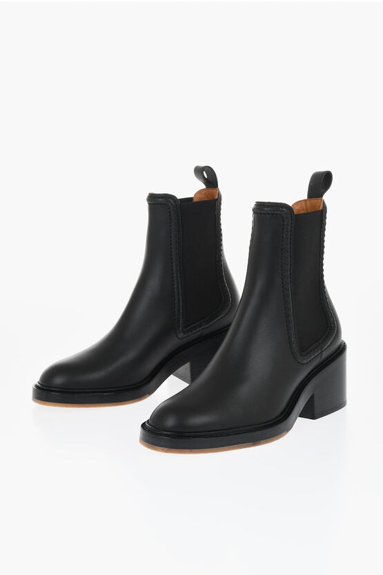 レザー チェルシー ブーツ ヒール 6 CM