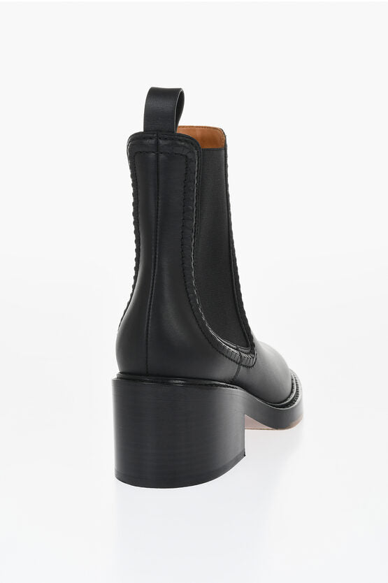 レザー チェルシー ブーツ ヒール 6 CM