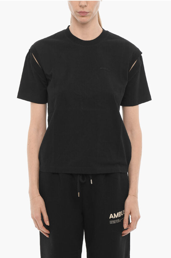 ソリッド カラー クルーネック Tシャツ