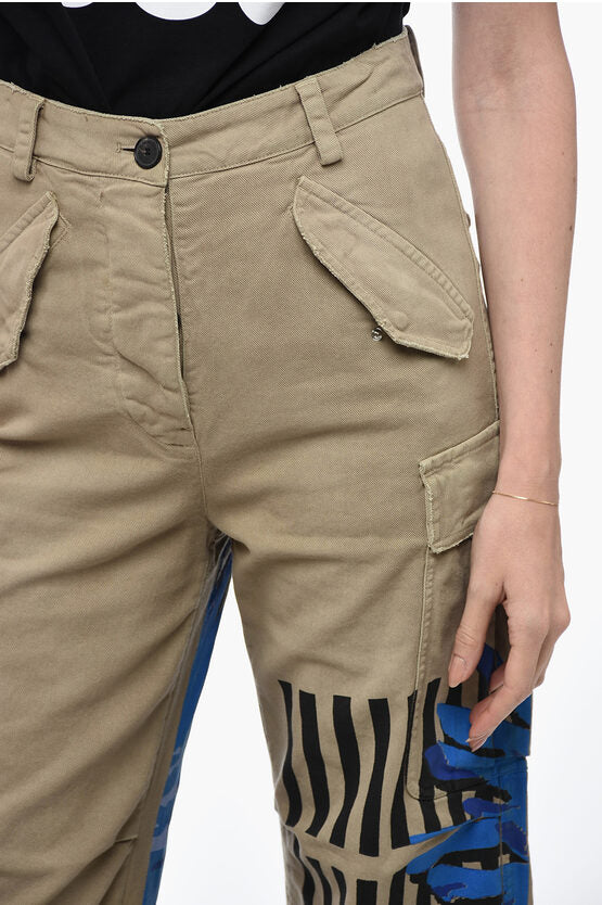 カーゴ パンツ ウィズ フラワー ポップ パターン