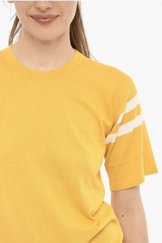コットン クルーネック Tシャツ ウィズ コントラスティング バンド