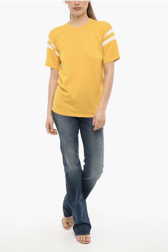 コットン クルーネック Tシャツ ウィズ コントラスティング バンド