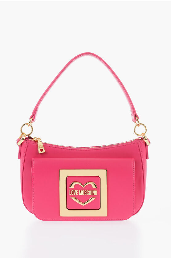 ラブ フェイク レザー HOBO バッグ ウィズ マキシ ポケット オン フロント