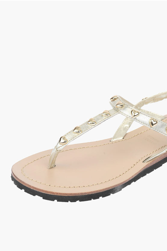ラブ ラミネート レザー トング サンダル CAPRI ウィズ スタッズ