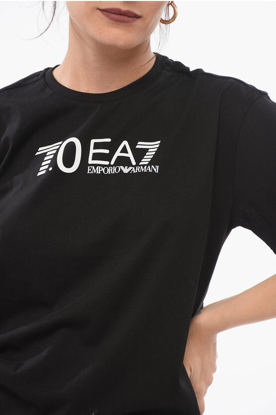 クルー ネック コットン Tシャツ ウィズ プリント