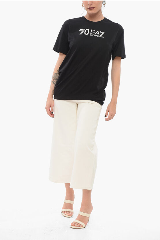 クルー ネック コットン Tシャツ ウィズ プリント