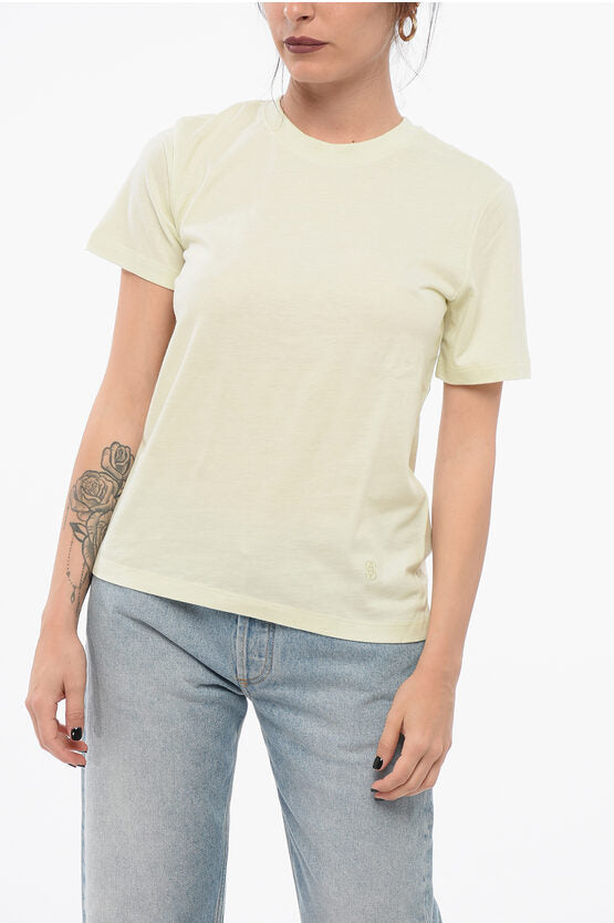 クルー ネック コットン ブレンド Tシャツ