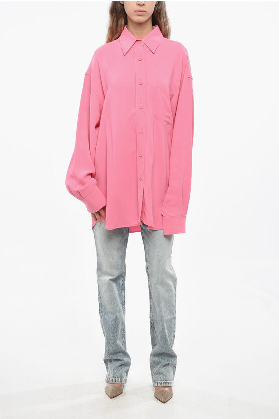 ドロップ ショルダー フィット ソリッド カラー シャツ