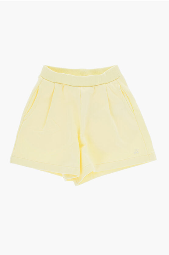 シングルプリーツ ブラッシュ加工 コットン ショーツ