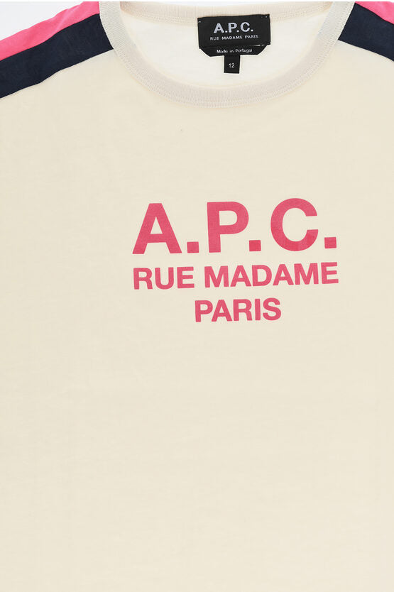 コットン クルーネック Tシャツ ウィズ コントラスト サイド バンド