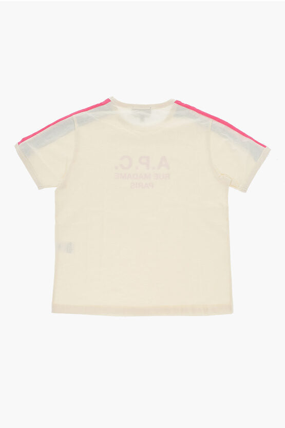 コットン クルーネック Tシャツ ウィズ コントラスト サイド バンド