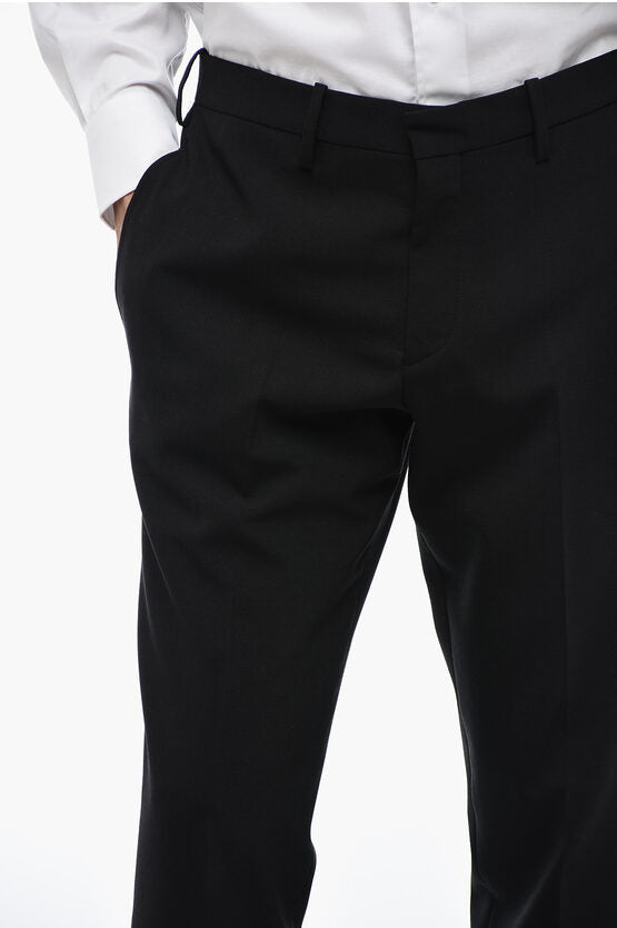 ウール ブレンド スリム フィット パンツ ウィズ ベルト ループ