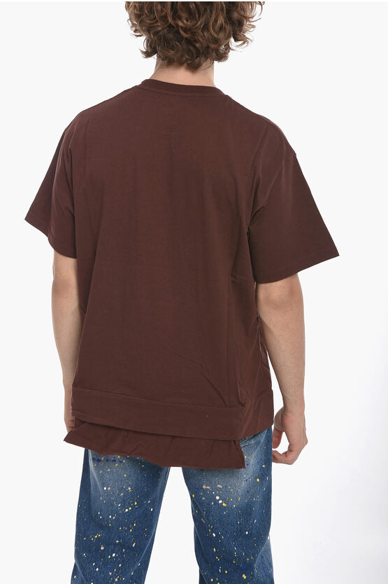 クルー ネック ウエスト ポケット コットン Tシャツ