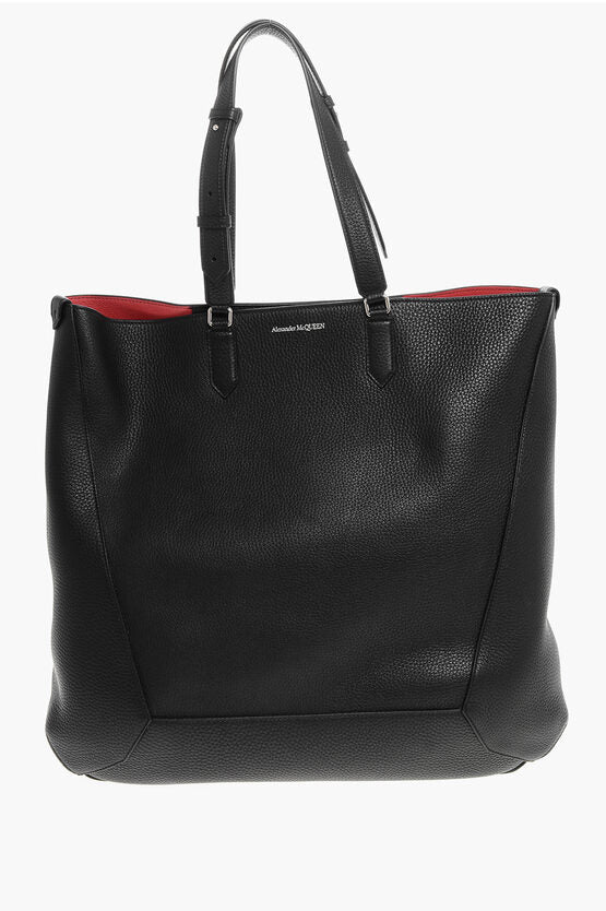 テクスチャード レザー エッジ XL トート バッグ