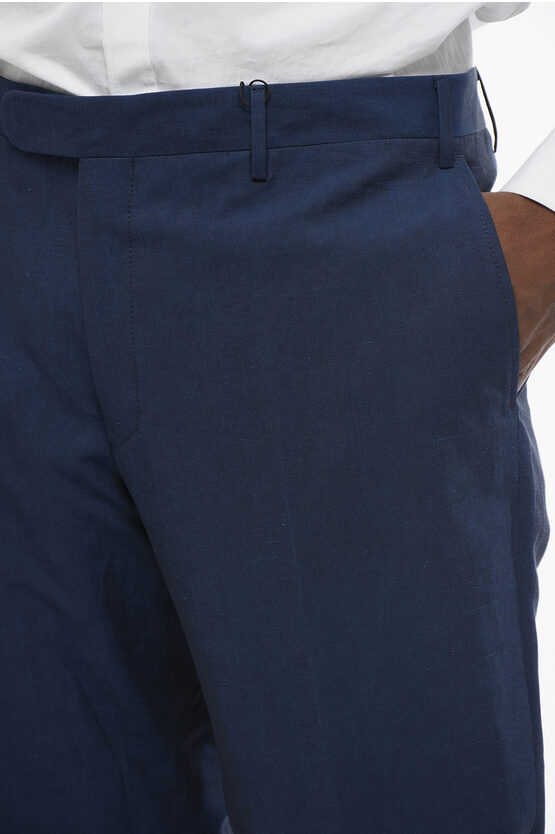 CC コレクション リネン ブレンド パンツ ウィズ スカラップ ヘム