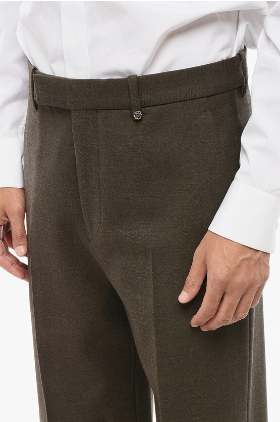 ウール ツイル ストレート レッグ パンツ