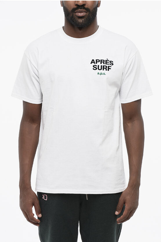 プリント ウェーブ クルーネック Tシャツ