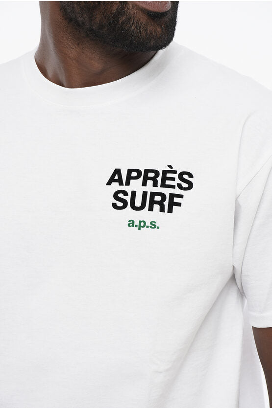 プリント ウェーブ クルーネック Tシャツ