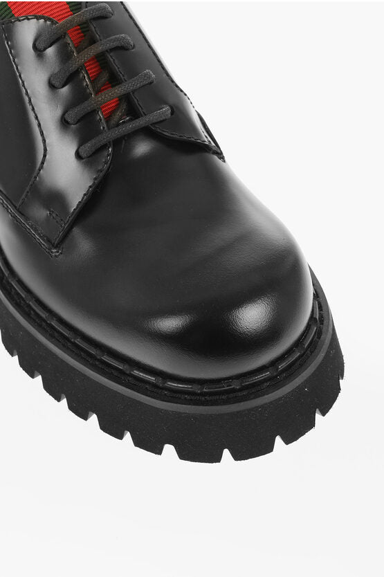 ブラッシュ加工 レザー ダービー シューズ ウィズ ソール