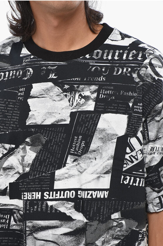 ジーンズ クチュール プリント ルーズ フィット クルーネック Tシャツ