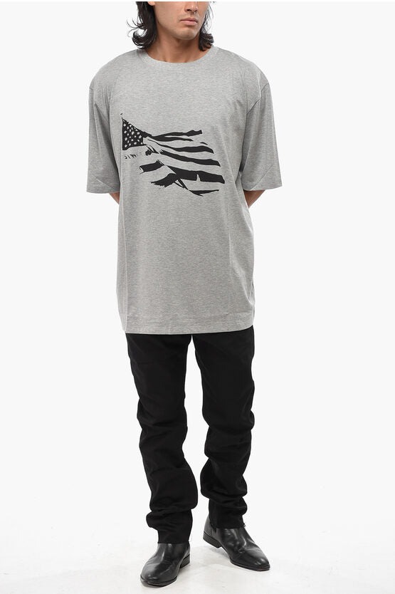 ソリッド カラー クルーネック Tシャツ ウィズ フロンタル プリント