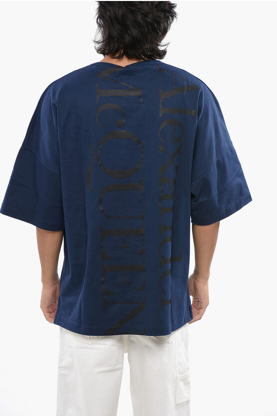 ソリッド カラー クルーネック Tシャツ ウィズ プリント ロゴ