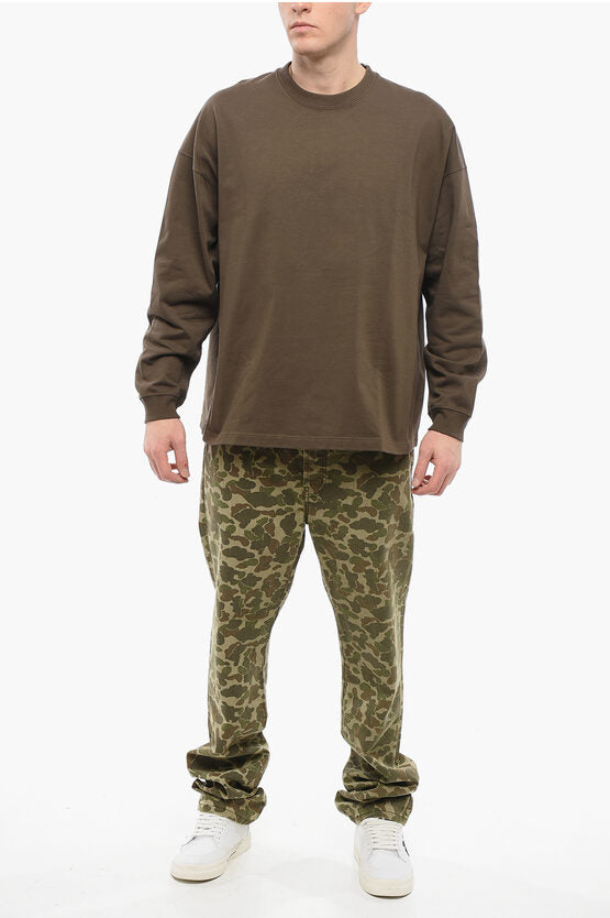 クルー ネック コットン Tシャツ ウィズ カフ