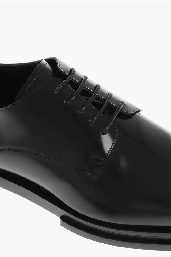 ブラッシュ加工 レザー ダービー シューズ