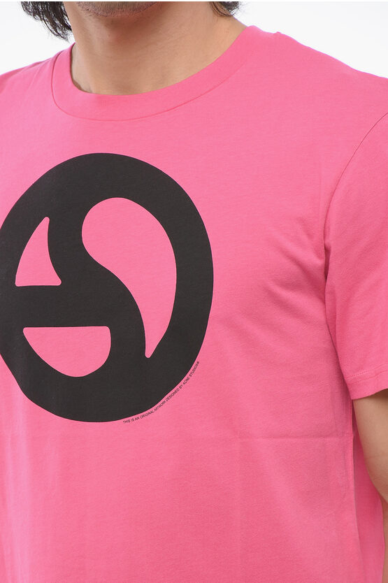 コットン クルーネック Tシャツ ウィズ コントラスト プリント