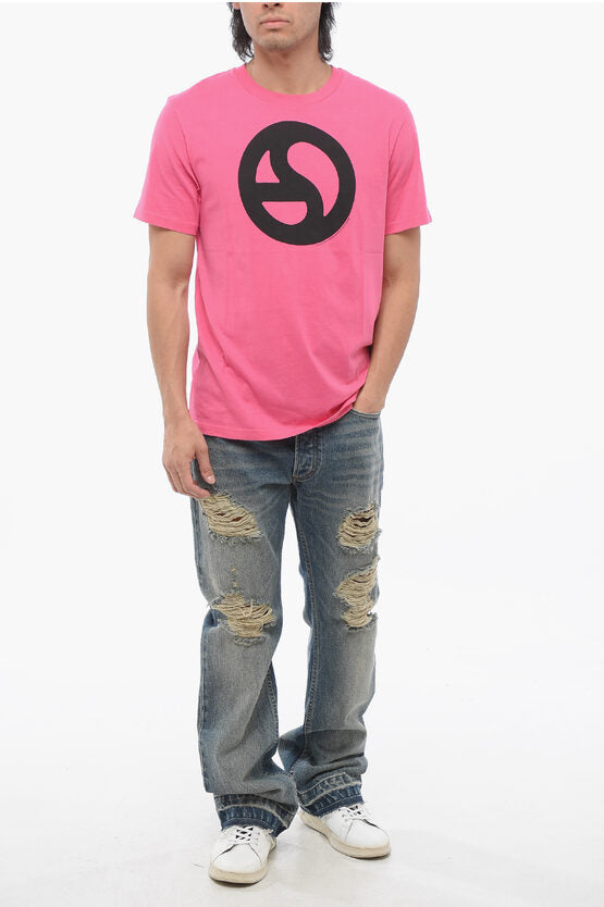 コットン クルーネック Tシャツ ウィズ コントラスト プリント