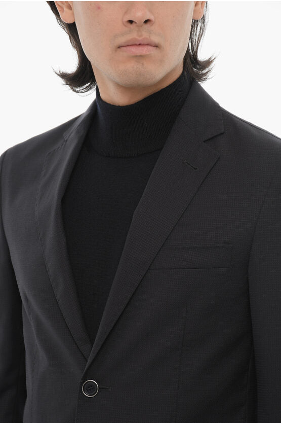 ID パッチ ストレッチ ウール ブレザー