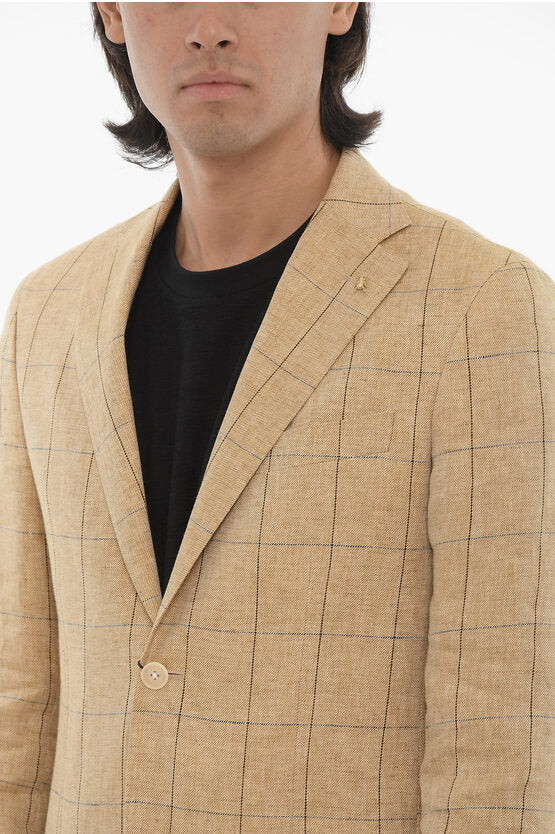 CC コレクション ウィンドウ・ペン チェック ピュア フラックス ブレザー