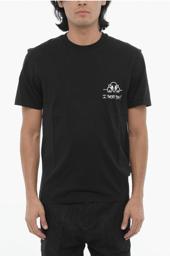 コットン スリム フィット アイ シー ユー クルーネック Tシャツ