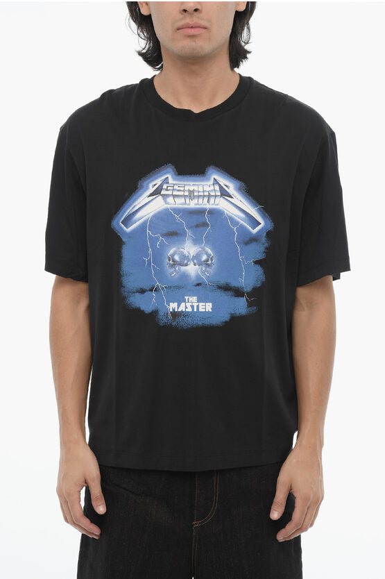 スリム フィット ロック バンド クルーネック Tシャツ ウィズ ドロップ