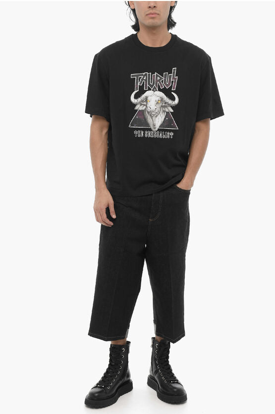 スリム フィット プリント ロック バンド クルーネック Tシャツ