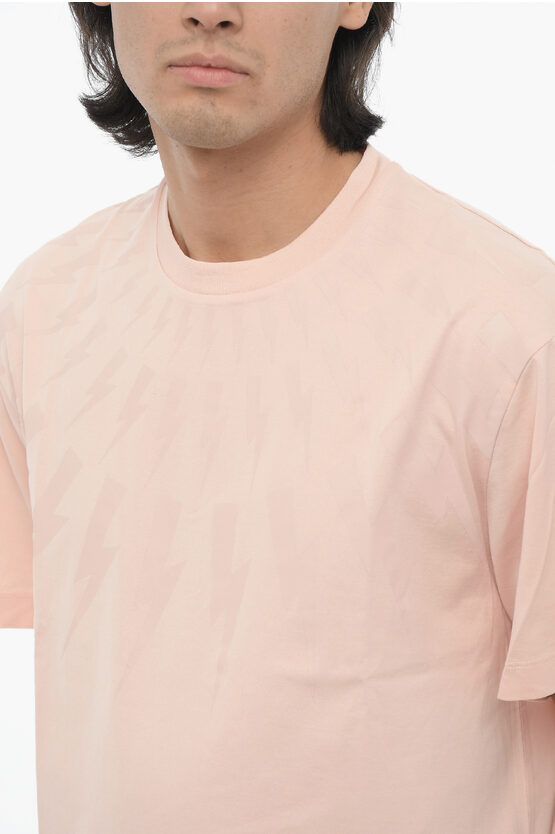 スリム フィット サンダーボルト クルーネック Tシャツ ウィズ トップ